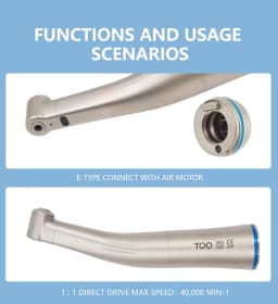 1:1 Contra Angle Internal Water Spray Fiber Optical Low Speed Handpiece with CA Bur Dental Supply Consumables