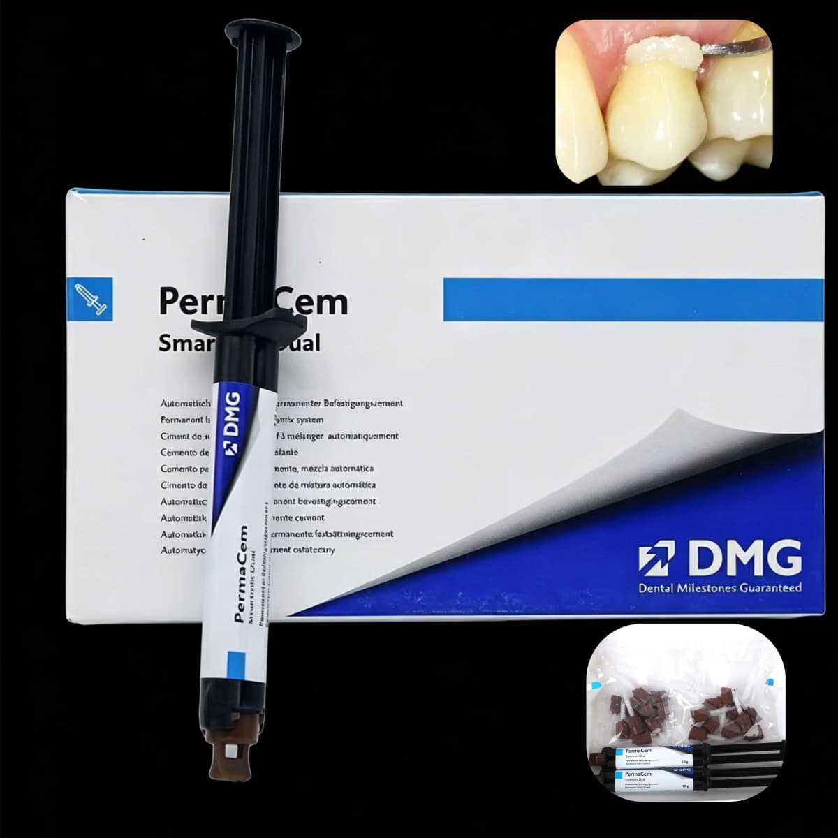 DMG PermaCem Smartmix Dual Self-Adhesive Resin Cement 10g/Pc Dual Cure Dental Luting Material for Crown, Bridge & Inlay