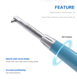 JUMTOP Dental Air Polisher Teeth Polishing Sandblasting Machine Air Abrasion System with Water Spray Turbine Powered Sandblaster