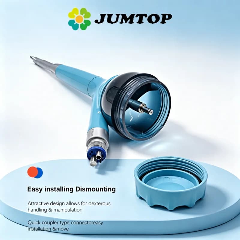 JUMTOP Dental Air Polisher Teeth Polishing Sandblasting Machine Air Abrasion System with Water Spray Turbine Powered Sandblaster