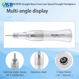 DEASIN Dental Straight Low Speed Handpiece 22,000 RPM Ratio 1:1 for Lab E-type Motors Dentist Tools