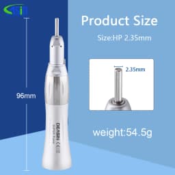 DEASIN Dental Straight Low Speed Handpiece 22,000 RPM Ratio 1:1 for Lab E-type Motors Dentist Tools