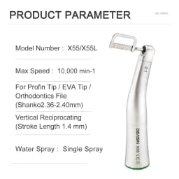 X55/X55L Optic/ Non-Optic Dental Orthodontic 4:1 Contra Angle Handpiece for Reciprocating Interproximal Stripping NO Saw Blade