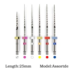 25/21mm Dentl Files SC Forward Rotation NiTi File Systemfor Endodontic Treatment Dentistry Materials 6Pcs/Box SOCO PLUS