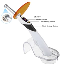 1s/5s Dental Curing Light Lamp for Resin Cure Wireless LED Blue light 1800-2500mw Rechargeable