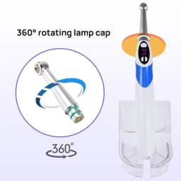 1s/5s Dental Curing Light Lamp for Resin Cure Wireless LED Blue light 1800-2500mw Rechargeable