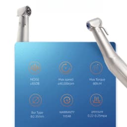 JUMTOP Dental Implant Contra Angle 20:1 Reduction Low Speed Handpiece Push Button Chuck External Spray Implant Handpiece