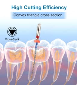 Glin Nickel Titanium Root Canal Dental Endo Files Blue Dental Rotary Files Use for Root Canal Cleaning Heat Activation 21/25mm