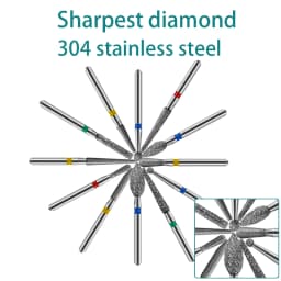 10Pcs Dental Diamond Burs Dril for High Speed Handpiece FG 1.6mm Bur Laboratory Grinding Polishing Tools Dentistry Material