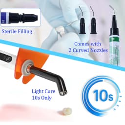 Dental Light-Curable Flowable Composite Resin Kit A1 A2 A3 with Etch Gel Bond Prime for Oral Filling Restoration