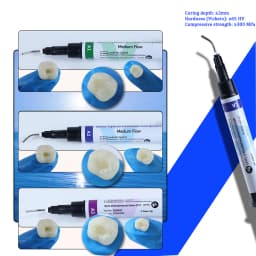Dental Light-Curable Flowable Composite Resin Kit A1 A2 A3 with Etch Gel Bond Prime for Oral Filling Restoration