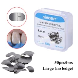 50Pcs Dental Metal Matrices Bands Sectional Contoured Matrix Refill S/M/L Sizes 35μm for Teeth Replacement Dentsit Tools