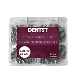 20Sets Orthodontic 1st Molar Convertible Laser Mark Buccal Tube Dental Bondable Roth Single Tubes Mesh Base
