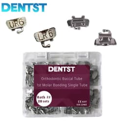 20Sets Orthodontic 1st Molar Convertible Laser Mark Buccal Tube Dental Bondable Roth Single Tubes Mesh Base