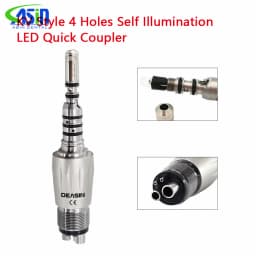 Dental Quick Coupling LED Fiber Optic Coupler 2/4/6 Holes High Speed Handpiece Turbine Adapter Compatible with KAVO W&H N