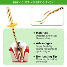 Glin 6 PCS/Pack Dental Flexible Golden Files Heat Activated Endodontic Files Root Canal Treatment Tools For Dentist