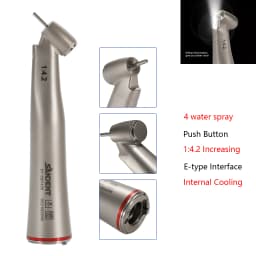 Dental LED Handpiece 1:4.2 45 ° Inner/externa sprayl/1:1/1:5 Increasing Contra Angle Surgical Fiber Optic ceramic bearing