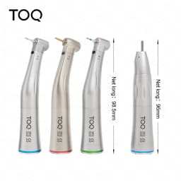 Dental LED Fiber Optic Handpiece Set 1:5 Red Ring/4:1/1:1 Contra-Angle 1:1 Straight Nose Fit to All E Type Electric Motor