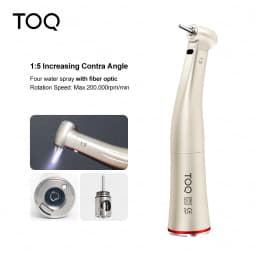 Dental LED Fiber Optic Handpiece Set 1:5 Red Ring/4:1/1:1 Contra-Angle 1:1 Straight Nose Fit to All E Type Electric Motor