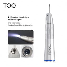 Dental LED Fiber Optic Handpiece Set 1:5 Red Ring/4:1/1:1 Contra-Angle 1:1 Straight Nose Fit to All E Type Electric Motor