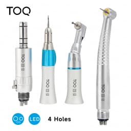TOQ Dental Low/High Speed Handpiece Kit 2/4 Holes Air Motor External Water Spray Dental Polishing Restoration Tools 5 LED Set