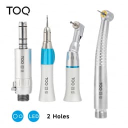 TOQ Dental Low/High Speed Handpiece Kit 2/4 Holes Air Motor External Water Spray Dental Polishing Restoration Tools 5 LED Set