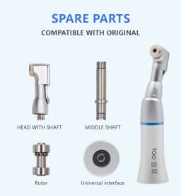 TOQ Dental Low/High Speed Handpiece Kit 2/4 Holes Air Motor External Water Spray Dental Polishing Restoration Tools 5 LED Set
