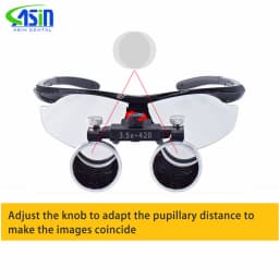 3.5X/2.5X Magnification Binocular Dental Loupe Surgery Surgical Magnifier with Headlight LED Light Medical Operation Loupe Lamp