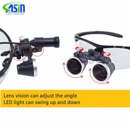 3.5X/2.5X Magnification Binocular Dental Loupe Surgery Surgical Magnifier with Headlight LED Light Medical Operation Loupe Lamp