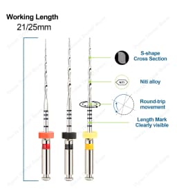 Glin Dental Instruments System Simple Reciprocating Rotary Files Endodontic Materials Root Canal Files 25mm G25 G40 G50