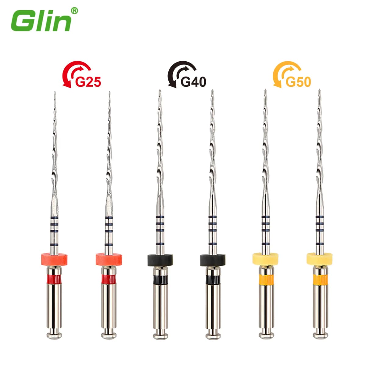 Glin Dental Instruments System Simple Reciprocating Rotary Files Endodontic Materials Root Canal Files 25mm G25 G40 G50