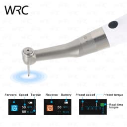 Wireless Dental Implant Electric Torque Wrench 360° Rotatable Autoclavable Contra Angle 10-50N.cm TFT Screen 16 Driver Bits For