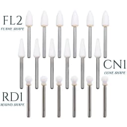JUMTOP Dental White Stone Polishing FG Burs 1.6mm Fit for High Speed Handpiece Teeth Care Grinding Tools