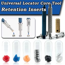 Universal Locator Core Tool & Retention Caps Kit for Dental Implant Overdenture Abutment Attachment