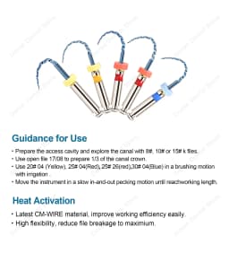 Glin 5Pcs Pediatric Files for Children Dental Snake Movement Niti Heat Activation Endo Files Use For Baby Pediatric Files