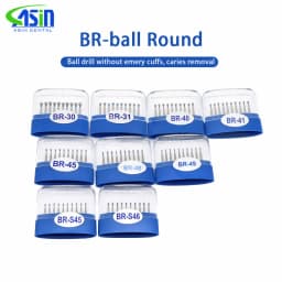 10pcs/Box Dia.1.6mm Dental Diamond Burs Drills High Speed Handpiece Polishing Tools BR-ball Round