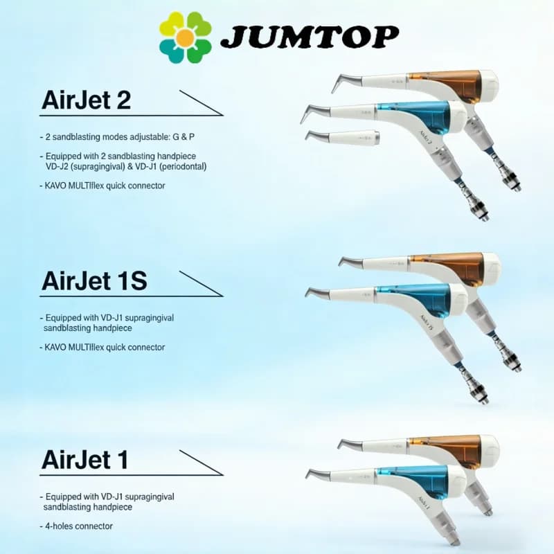 JUMTOP Dental Air Polisher Teeth Whitening Spray Sandblasting Machine, 360° Freely Rotating Handpiece