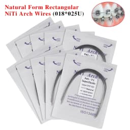 10 packs Dental Orthodontic Super Elastic NiTi Arch Wire Rectangular Natural Form For Dental Orthodontic Treatment