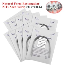 10 packs Dental Orthodontic Super Elastic NiTi Arch Wire Rectangular Natural Form For Dental Orthodontic Treatment