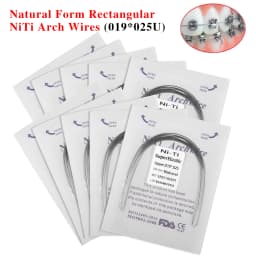 10 packs Dental Orthodontic Super Elastic NiTi Arch Wire Rectangular Natural Form For Dental Orthodontic Treatment