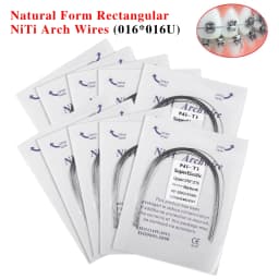 10 packs Dental Orthodontic Super Elastic NiTi Arch Wire Rectangular Natural Form For Dental Orthodontic Treatment