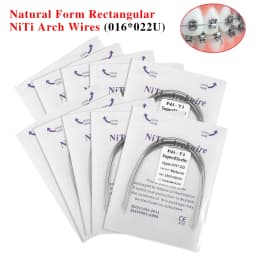 10 packs Dental Orthodontic Super Elastic NiTi Arch Wire Rectangular Natural Form For Dental Orthodontic Treatment
