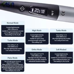DEASIN Dental Curing Light 3000mW/cm² 1 Sec LED Blue Light Cure Lamp Wireless 7 Modes 10W High Power Dentistry Equipment Tool