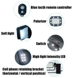 JUMTOP Dental Photography Oral Filling Lamp LED Flash Light with Bracket Brightness Adjustment Dentistry Treatment Lighting Tool