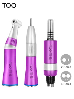 TOQ Inner 1:1 Ratio Contra Angle Handpiece Low Speed Water Spray E-type Dental Top Professional Tools 2/4Holes Set Air Motor