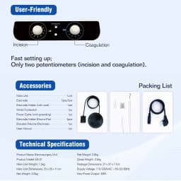 M405Pro Flyer 2 Handpieces High Frequency Portable Dental Electrosurgery Unit Dental Electrosurgery Unit for Dentist with 7 Tips
