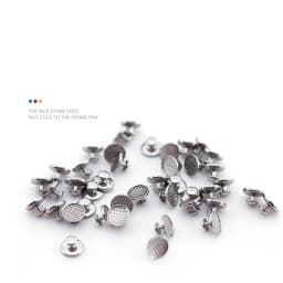 100Pcs Dental Lingual Button Orthodontic Bondable Metal Round Mesh Tongue Side Buckle Round Base