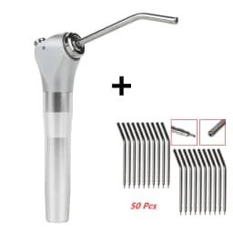 Dental 3 Way Air Water Spray Triple Syringe Handpiece with 2 Nozzles Tips Tube / 50 Nozzles Tips Tubes