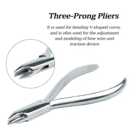 JUMTOP Dental Orthodontic Plier Three-Prong Three Jaw Plier for Shaping and Bending Steel Wire Dentistry Operation Tool