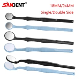 Dental Single/Double Sided Anti-fog Mouth Mirror Oral Mirrors With Handle 18/24mm Autoclavable Replace12PCS Ultra-clear Mirrors